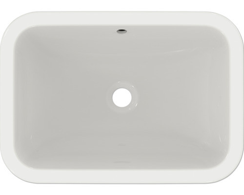 Vasque à poser en céramique sanitaire, rectangulaire avec coins arrondis
