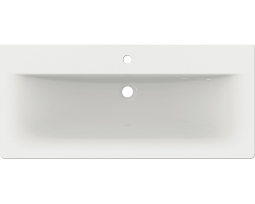 Lavabo en céramique avec trou de robinet et trop-plein