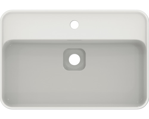 Vue de dessus d''un lavabo avec trou pour robinet