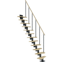 Escalier en bois avec garde-corps à câble en acier