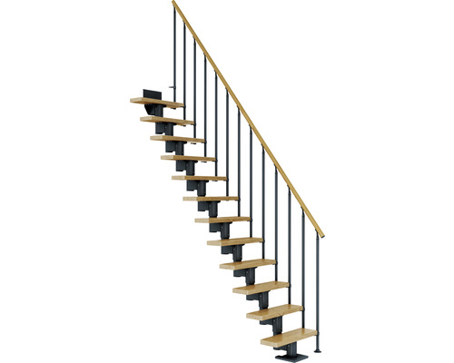 Pertura Mittelholmtreppe Spiros Anthrazit Gerade 65 cm Stabgeländer Eiche Lackiert 14 Stufen / 15 Steigungen Pertura Mittelholmtreppe Spiros Anthrazit Gerade 65 cm Stabgeländer Eiche Lackiert 14 Stufen / 15 Steigungen
