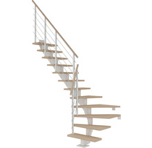 Escalier gain de place avec marches en bois et rampe