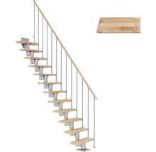 Escalier gain de place avec marches en bois et rampe