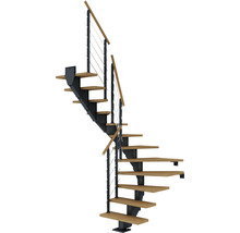 Wendeltreppe aus Metall und Holz
