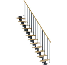 Escalier gain de place avec marches en bois et rampe