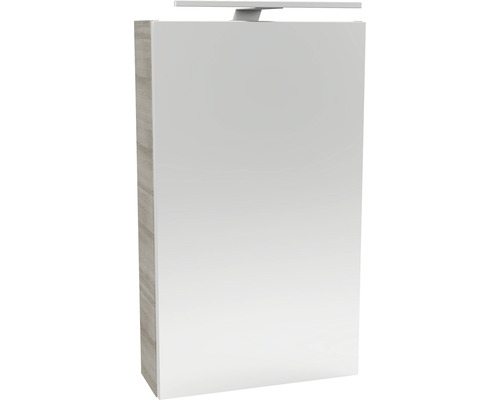 Armoire de toilette FACKELMANN SBC Small Bathroom Collection 400 x 16,2 x 680 mm chêne gris 1 porte led