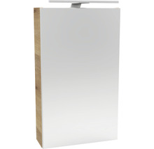 Spiegelschrank FACKELMANN SBC Small Bathroom Collection 400 x 16,2 x 680 mm ast-eiche 1-türig LED links