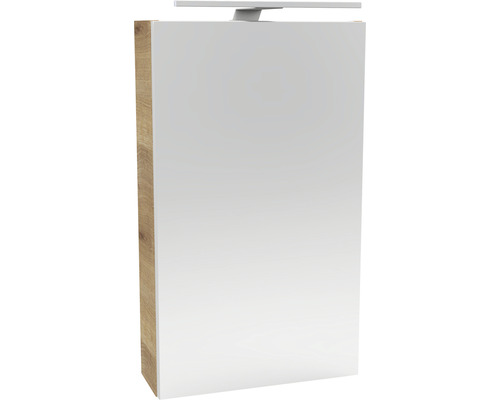 Armoire de toilette FACKELMANN SBC Small Bathroom Collection 400 x 16,2 x 680 mm chêne noueux 1 porte led