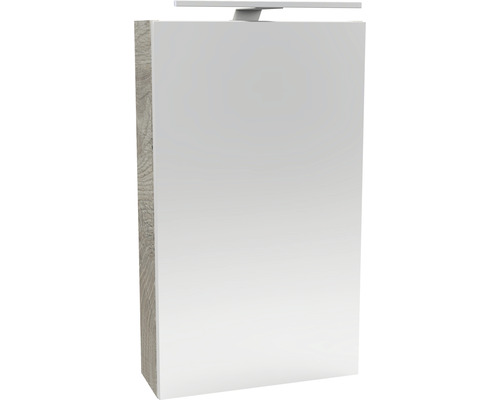 Armoire de toilette FACKELMANN SBC Small Bathroom Collection 400 x 16,2 x 680 mm chêne nature 1 porte led