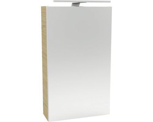 Armoire de toilette FACKELMANN SBC Small Bathroom Collection 400 x 16,2 x 680 mm sable chêne 1 porte led