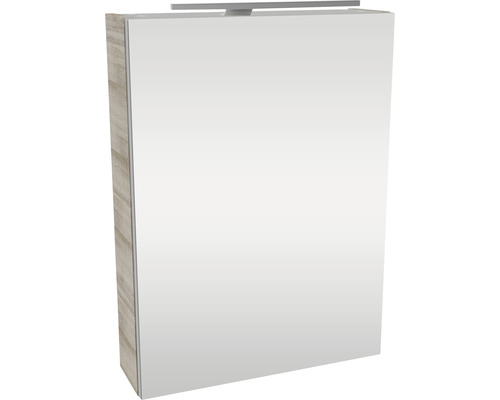 Armoire de toilette FACKELMANN SBC Small Bathroom Collection 500 x 16,2 x 680 mm chêne gris 1 porte led