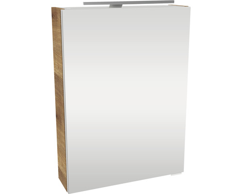 Armoire de toilette FACKELMANN SBC Small Bathroom Collection 500 x 16,2 x 680 mm chêne noueux 1 porte led