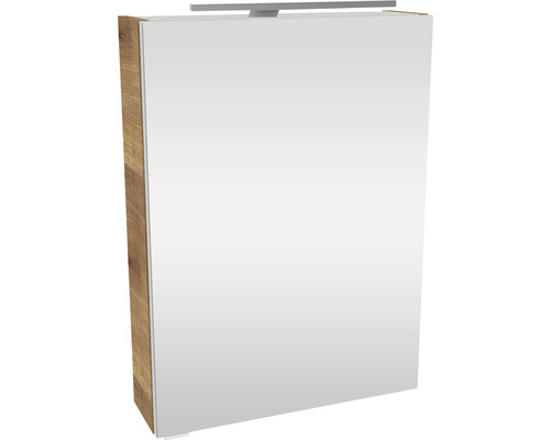 Armoire de toilette FACKELMANN SBC Small Bathroom Collection 500 x 16,2 x 680 mm chêne noueux 1 porte led