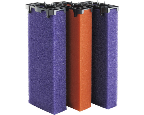 Kit de cartouche filtrante rouge/violet pour Oase FiltoMatic CWS 14000/ 25000 Trois mousses filtrantes avec support pour aquariums