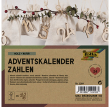 Chiffres de calendrier de l''Avent en bois et pochettes en tissu