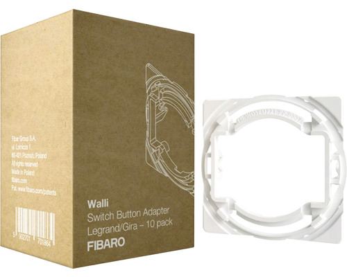 Adaptateur de bouton Fibaro pour façades Legrand et GIRA 55 sélectionnées pour appareils de la série FIBARO Walli 10 pièces