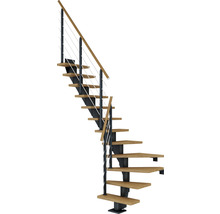 Escalier gain de place avec rampe et marches en bois