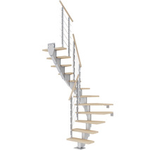 Wendeltreppe mit Holzstufen und Geländer
