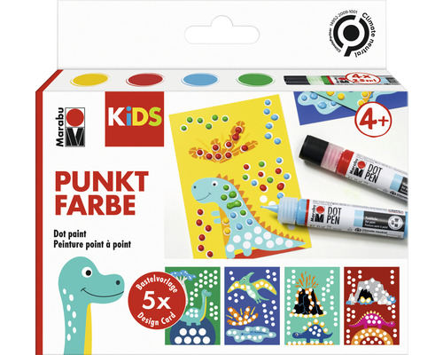 Kit Dot Pen KIDS "dino" 4 Dot Pen 5x modèles à peindre en A6