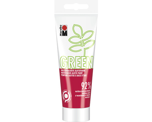Marabu Green Wasserbasierte Alkydfarbe kirschrot 031 100 ml Tube mit wasserbasierter Alkydfarbe