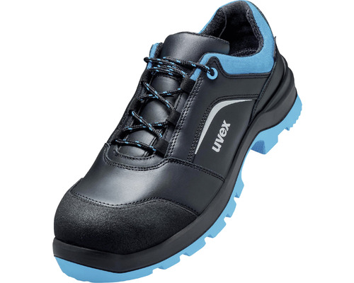 Chaussures basses de sécurité S3 Uvex noir/bleu, pointure 49 Chaussure de sécurité Uvex en cuir avec lacets