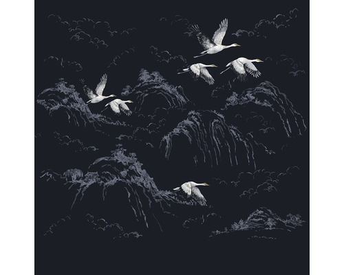 Papier peint panoramique intissé 115276 Laura Ashley Animalia 6 pces 300 x 280 cm Papier peint avec des grues et des montagnes