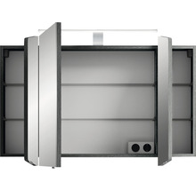Spiegelschrank Cassca Sprint 100 x 17 x 67 cm graphit struktur quer 3-türig LED IP 20