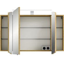 Spiegelschrank Cassca Sprint 100 x 17 x 67 cm eiche riviera 3-türig LED IP 20