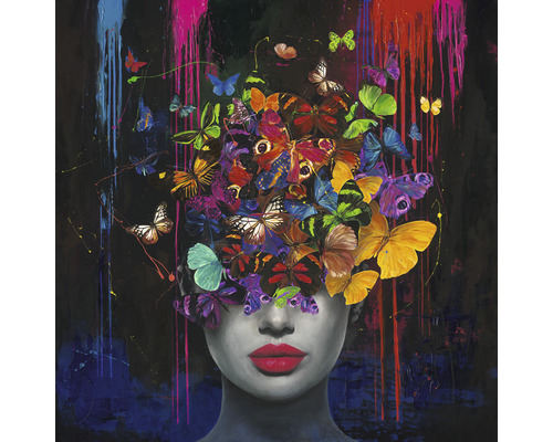 Tableau sur toile Original Butterfly Face VI 90x90 cm Tableau sur toile Original Butterfly Face VI 90x90 cm