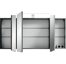 Spiegelschrank Cassca Sprint 120 x 17 x 72,3 cm graphit struktur quer 3-türig LED IP 20