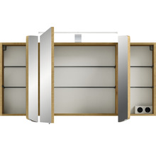 Spiegelschrank Cassca Sprint 120 x 17 x 72,3 cm eiche riviera 3-türig LED IP 20
