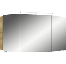 Spiegelschrank Cassca Sprint 120 x 17 x 72,3 cm eiche riviera 3-türig LED IP 20