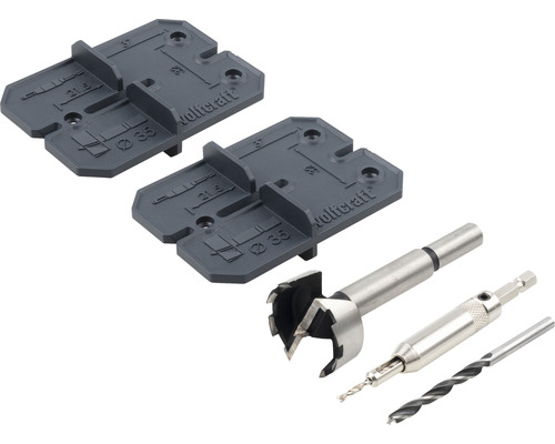 Wolfcraft Bohrlehre mit Forstnerbohrer und Zentrierbohrer