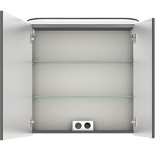 Spiegelschrank Balto Sprint 70 x 17 x 72,3 cm graphit struktur quer 2-türig LED IP 20