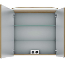 Spiegelschrank Balto Sprint 70 x 17 x 72,3 cm eiche riviera 2-türig LED IP 20