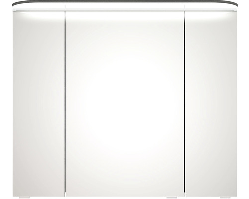 Armoire de toilette Pelipal Balto Sprint 85,2 x 17 x 72,3 cm graphite structuré transversalement 3 portes led IP 20