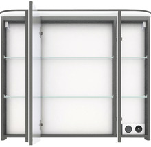 Spiegelschrank Balto Sprint 85,2 x 17 x 72,3 cm graphit struktur quer 3-türig LED IP 20