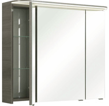 Spiegelschrank Balto Sprint 85,2 x 17 x 72,3 cm graphit struktur quer 3-türig LED IP 20