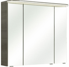 Spiegelschrank Balto Sprint 85,2 x 17 x 72,3 cm graphit struktur quer 3-türig LED IP 20