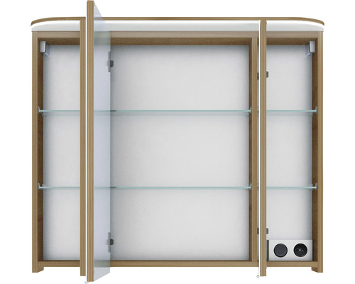Armoire de toilette avec étagères et prises