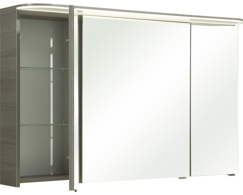 Spiegelschrank mit Beleuchtung und offenen Regalen
