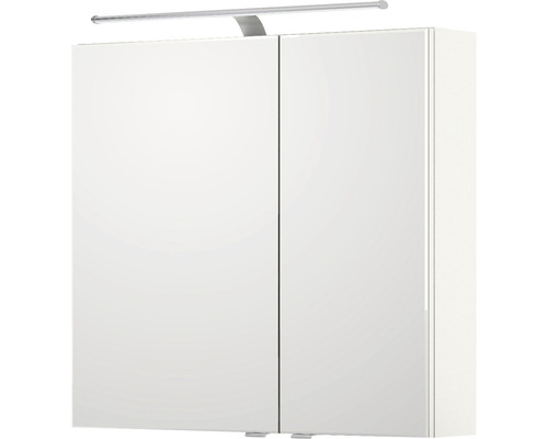 Armoire de toilette Pelipal Serie 6005 Sprint 75 x 17 x 70,3 cm blanc 2 portes led IP 20