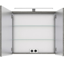 Spiegelschrank Serie 6005 Sprint 75 x 17 x 70,3 cm graphit struktur quer 2-türig LED IP 20