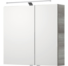 Spiegelschrank Serie 6005 Sprint 75 x 17 x 70,3 cm graphit struktur quer 2-türig LED IP 20