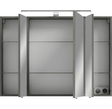 Spiegelschrank Serie 6005 Sprint 98 x 17 x 70,3 cm graphit struktur quer 3-türig LED IP 20