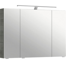 Spiegelschrank Serie 6005 Sprint 98 x 17 x 70,3 cm graphit struktur quer 3-türig LED IP 20