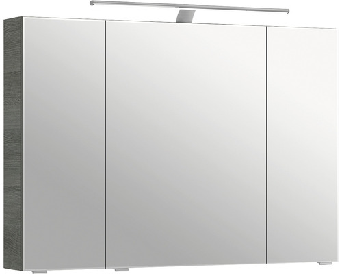 Spiegelschrank Serie 6005 Sprint 98 x 17 x 70,3 cm graphit struktur quer 3-türig LED IP 20