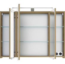 Spiegelschrank Serie 6005 Sprint 98 x 17 x 70,3 cm eiche riviera 3-türig LED IP 20