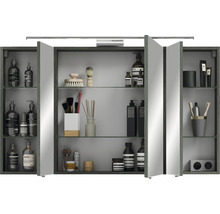 Spiegelschrank Serie 6005 Sprint 120 x 17 x 73 cm graphit struktur quer 3-türig LED IP 20