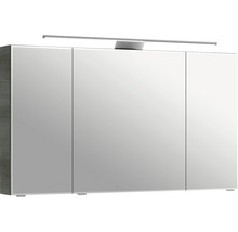 Spiegelschrank Serie 6005 Sprint 120 x 17 x 73 cm graphit struktur quer 3-türig LED IP 20